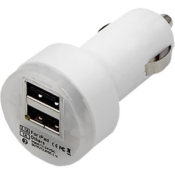 Автозарядка в прикуриватель REXANT 2хUSB с индикацией (АЗУ) (1000+2100 mA) белая 18-1189 Автозарядка в прикуриватель REXANT 2хUSB с индикацией (АЗУ) (1000+2100 mA) белая 18-1189