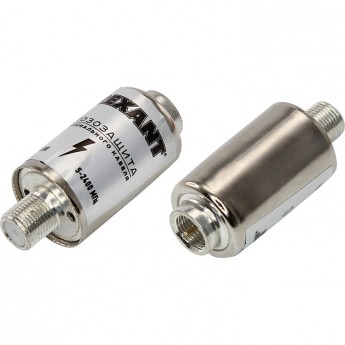 Грозозащита коаксиального кабеля REXANT 5-2400 МГц, (гнездо F - штекер F), (1шт) Грозозащита коаксиального кабеля REXANT 5-2400 МГц, (гнездо F - штекер F), (1шт)