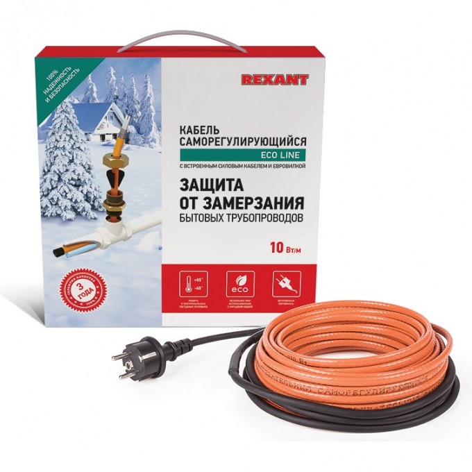 Кабель REXANT 10HTM2-CT 25 м/250 Вт греющий саморегулирующийся 51-0608 Кабель REXANT 10HTM2-CT 25 м/250 Вт греющий саморегулирующийся 51-0608