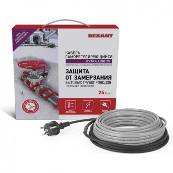 Кабель REXANT EXTRA LINE 25MSR-PB 2 м/50 Вт греющий саморегулирующийся Кабель REXANT EXTRA LINE 25MSR-PB 2 м/50 Вт греющий саморегулирующийся