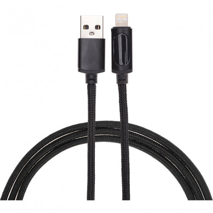 Кабель REXANT USB-A – Lightning для Apple, 2,4А, 1 м, в черной нейлоновой оплетке, c LED дисплеем 18-7062 Кабель REXANT USB-A – Lightning для Apple, 2,4А, 1 м, в черной нейлоновой оплетке, c LED дисплеем 18-7062