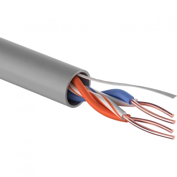 Кабель витая пара REXANT U/UTP, CAT 5e, PVC, 2PR, 24AWG, INDOOR, SOLID, серый, 305 м 01-0023 Кабель витая пара REXANT U/UTP, CAT 5e, PVC, 2PR, 24AWG, INDOOR, SOLID, серый, 305 м 01-0023