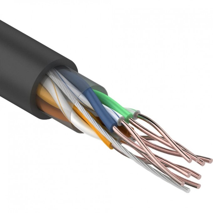 Кабель витая пара REXANT U/UTP, CAT 5e, ZH нг(А)-HF, 4PR, 24AWG, OUTDOOR, SOLID, черный, 305 м 01-0065 Кабель витая пара REXANT U/UTP, CAT 5e, ZH нг(А)-HF, 4PR, 24AWG, OUTDOOR, SOLID, черный, 305 м 01-0065