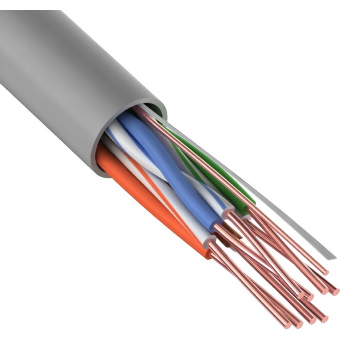 Кабель витая пара REXANT U/UTP, CAT 6, ZH нг(А)-HF, 4PR, 23AWG, INDOOR, SOLID, серый, 305 м 01-0067 Кабель витая пара REXANT U/UTP, CAT 6, ZH нг(А)-HF, 4PR, 23AWG, INDOOR, SOLID, серый, 305 м 01-0067