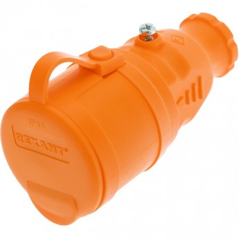 Розетка переносная REXANT 16 А IP44 каучук оранжевая с крышкой Розетка переносная REXANT 16 А IP44 каучук оранжевая с крышкой