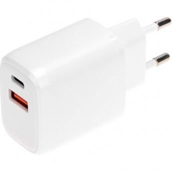 Сетевое зарядное устройство REXANT USB QC (20W) + Type C PD (20W), белое Сетевое зарядное устройство REXANT USB QC (20W) + Type C PD (20W), белое