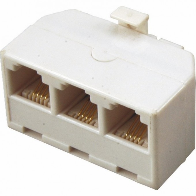 Телефонный тройник REXANT RJ-14(6P4C) штекер - 3 гнезда 03-0041 Телефонный тройник REXANT RJ-14(6P4C) штекер - 3 гнезда 03-0041