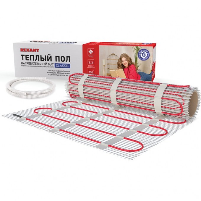 Теплый пол REXANT CLASSIC RNX-7-1050 нагревательный мат с экраном 51-0512-2 Теплый пол REXANT CLASSIC RNX-7-1050 нагревательный мат с экраном 51-0512-2