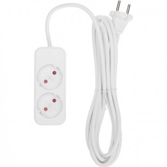 Удлинитель REXANT STANDARD 2 гнезда, 3м, 2х1,0мм², б/з, белый Удлинитель REXANT STANDARD 2 гнезда, 3м, 2х1,0мм², б/з, белый