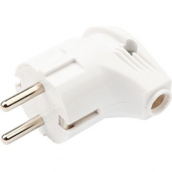 Вилка евро REXANT 16А угловая с з/к белая Вилка евро REXANT 16А угловая с з/к белая