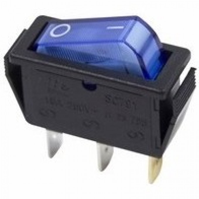 Выключатель клавишный REXANT RWB-404 15А синий с подсветкой 36-2211 Выключатель клавишный REXANT RWB-404 15А синий с подсветкой 36-2211